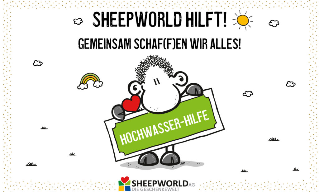 Getreu dem Motto „Gemeinsam schaf(f)en wir alles!“ unterstützt die SHEEPWORLD AG die Hochwassergeschädigten mit einer Spende an die Aktion Deutschland Hilft.